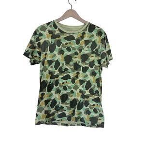 J.CREW Short Sleeve Green Camo Urban Print Slim Washed T-Shirt Men's Size Small